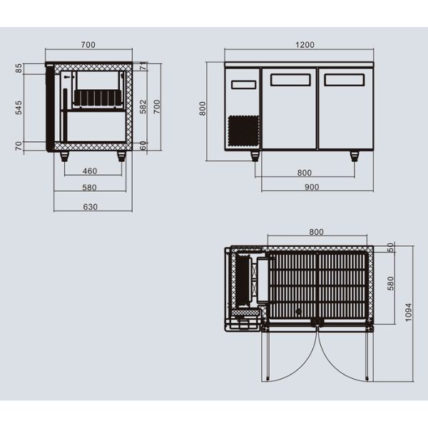 HOTPOINT COUNTER FRIDGE 120CM 2 DOORS ISRAEL (1)